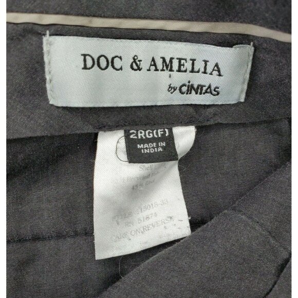 Doc & Amelia by Cintas Wool Blend Gray Women’s 2 Regular Dress Pants with Button - Picture 10 of 12